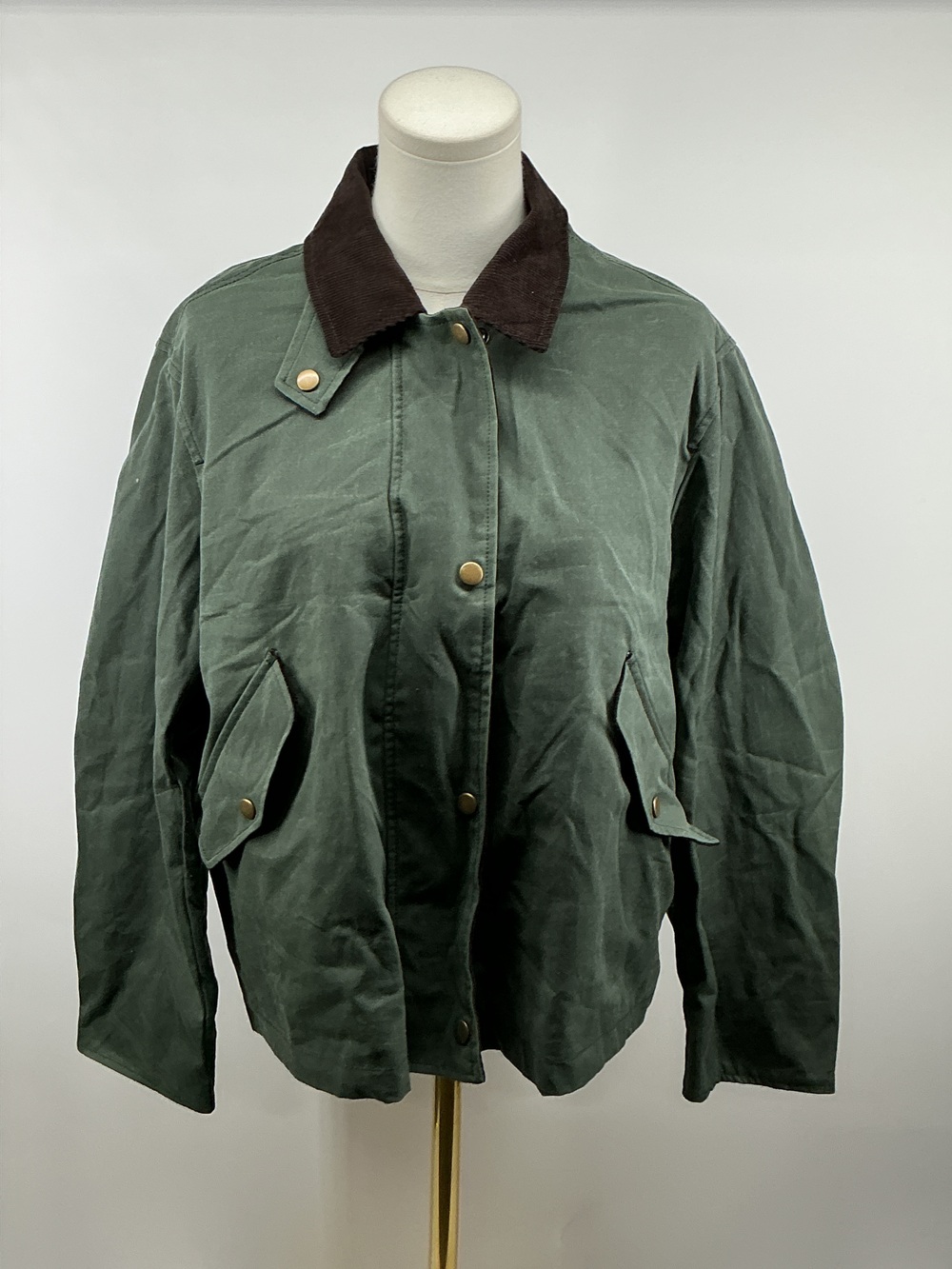 Organic Waxed Cotton Cropped Barn Jacket